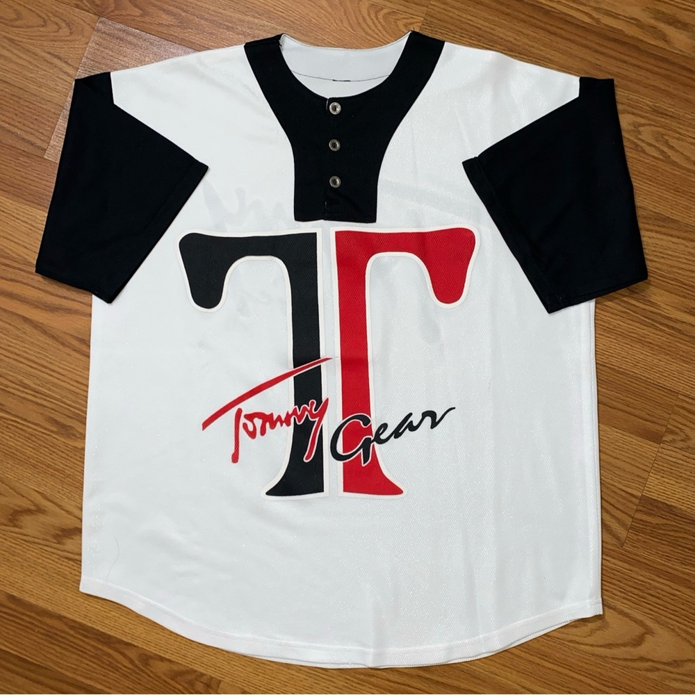 Vintage 90s Tommy Hilfiger Baseball Jersey Size XL Hip Hop Streetwear Tommy Gear